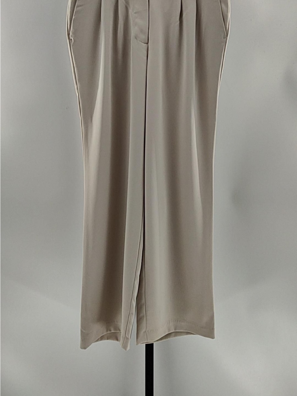 Quince Taupe Pleated Wide-Leg Trousers
